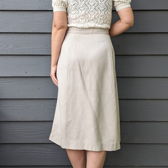 1940's pink and green HOUNDSTOOTH SKIRT 40's M - Picture 4 of 8